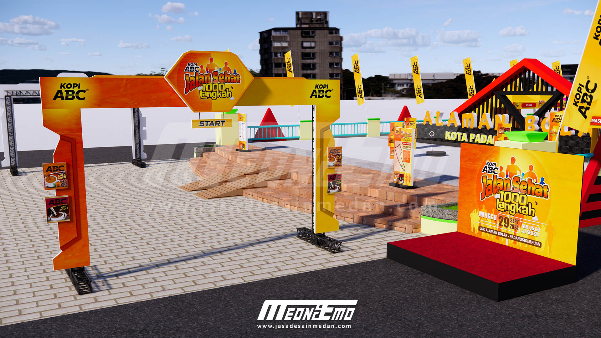 Desain 3D Event Jalan Sehat Kopi ABC Padangsidimpuan